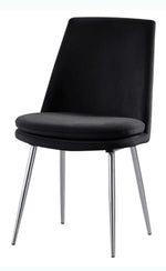 Sandler Black Velvet/Metal Side Chair