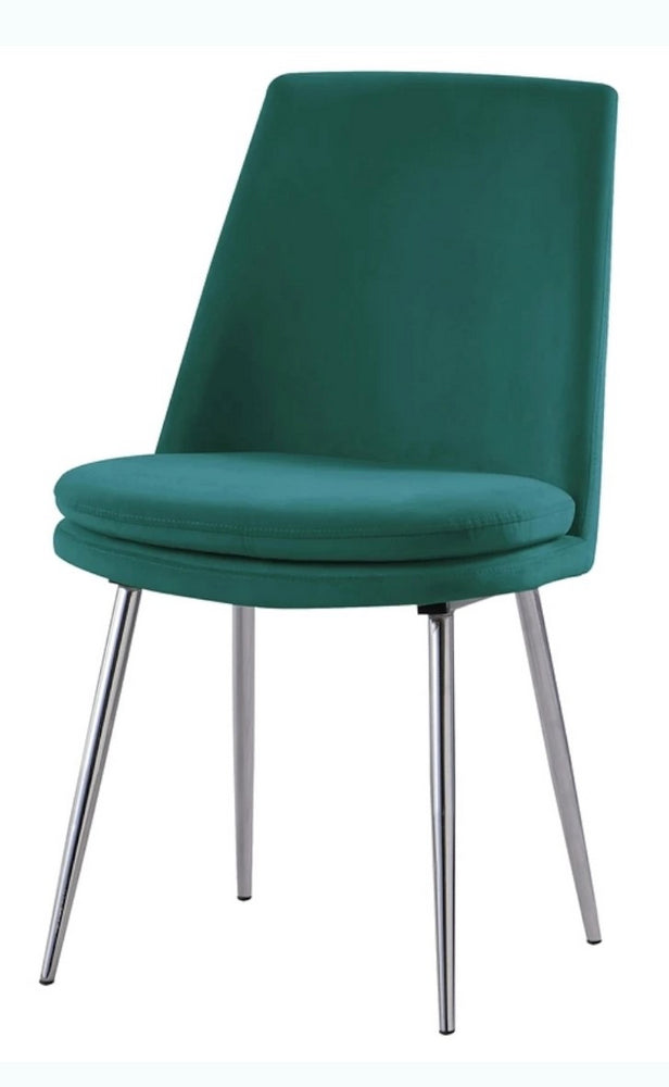 Sandler Green Velvet/Metal Side Chair