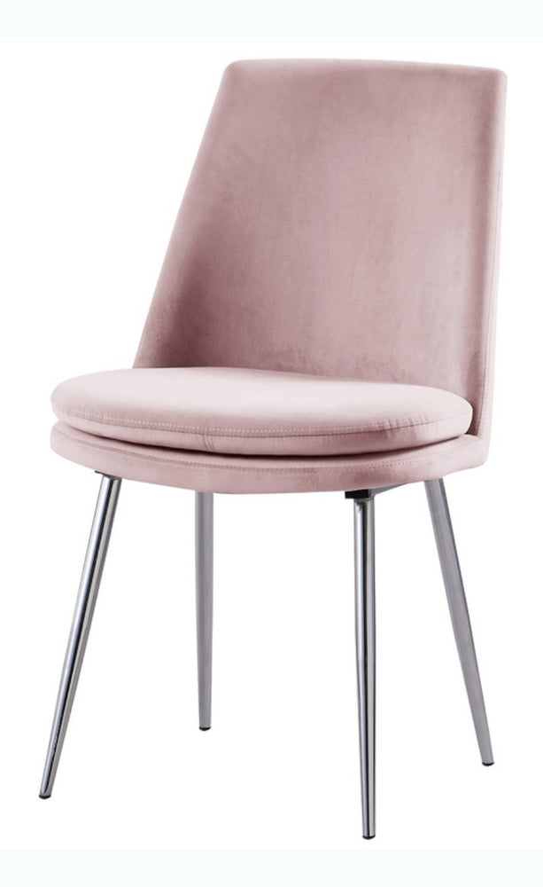 Sandler Pink Velvet/Metal Side Chair