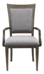 Sarasota 2 Gray Fabric/Driftwood Brown Wood Arm Chairs