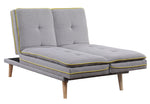 Savilla Gray Linen Tufted Adjustable Sofa Bed