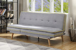 Savilla Gray Linen Tufted Adjustable Sofa Bed