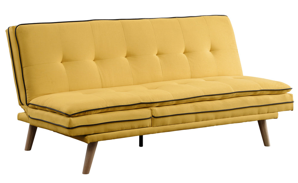 Savilla Yellow Linen Tufted Adjustable Sofa Bed