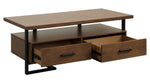 Sedley Walnut Wood 2-Drawer Coffee Table