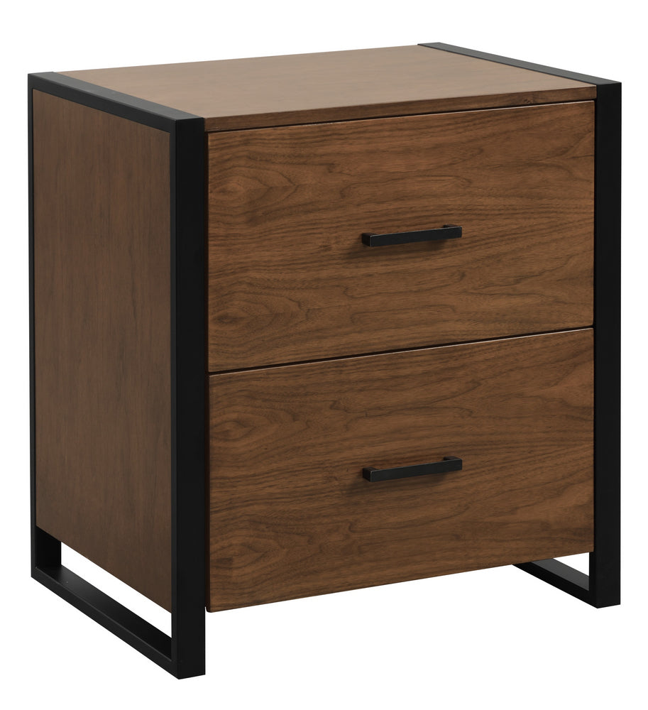 Sedley Walnut Wood 2-Drawer File Cabinet