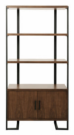 Sedley Walnut Wood Bookcase with Storage