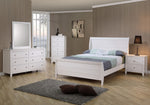 Selena 5-Pc Buttermilk Wood Twin Sleigh Platform Bedroom Set