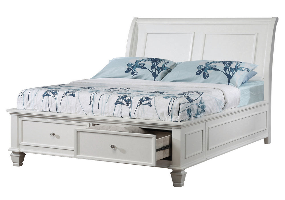 Selena Buttermilk Wood Full Storage Platform Bed