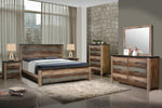 Sembene Antique Multicolor Wood Cal King Panel Bed