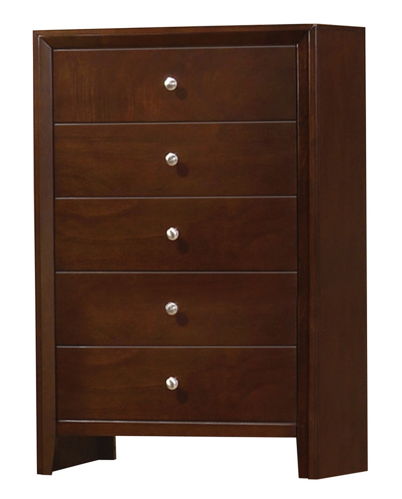 Serenity Rich Merlot Wood 5-Drawer Chest