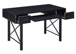 Settea Black Wood/Metal 2-Drawer Office Desk