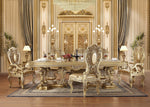 Seville 2 Tan PU Leather/Gold Wood Side Chairs