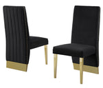 Shanti 2 Black Velvet/Gold Metal Side Chairs