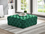 Sherlyn Green Velvet Square Accent Ottoman