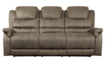 Shola Brown Microfiber Power Recliner Sofa