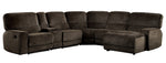 Shreveport 6-Pc Brown RAF Manual Recliner Sectional