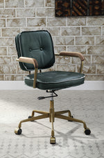 Siecross Emerald Green Leather/Metal Office Chair