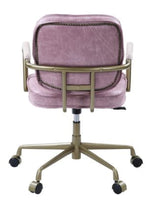 Siecross Pink Top Grain Leather Swivel Office Chair