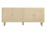 Sierra Buttermilk Wood/Rattan 4-Door Sideboard