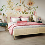 Sierra Buttermilk Wood/Rattan King Platform Bed