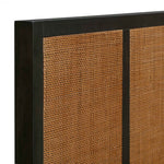 Sierra Noir Wood/Brown Rattan King Platform Bed