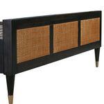 Sierra Noir Wood/Brown Rattan King Platform Bed