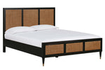 Sierra Noir Wood/Brown Rattan Queen Platform Bed