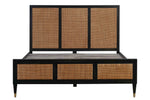 Sierra Noir Wood/Brown Rattan Queen Platform Bed