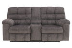 Acieona Slate Chenille Double Manual Recliner Loveseat