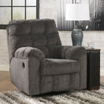 Acieona Slate Chenille Manual Swivel Rocker Recliner