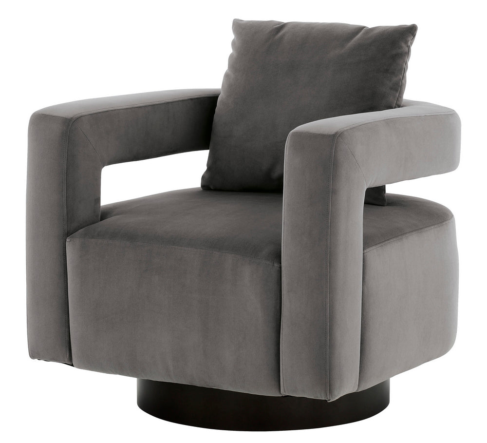 Alcoma Otter Velvet Swivel Accent Chair