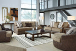 Alesbury Brown Fabric/Chocolate Faux Leather Loveseat