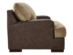 Alesbury Brown Fabric/Chocolate Faux Leather Oversized Chair