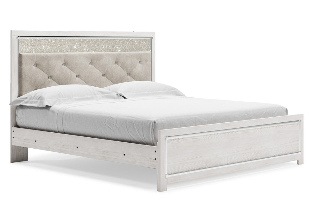 Altyra Gray/White King Panel Bed