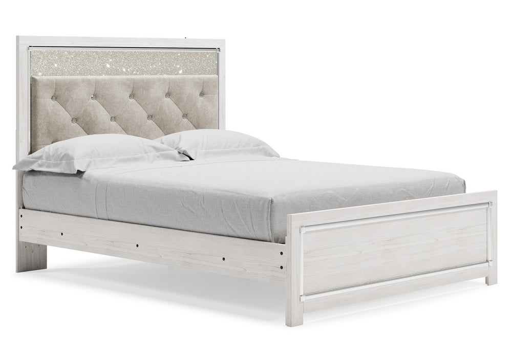 Altyra Gray/White Queen Panel Bed