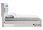 Altyra White King Bookcase Storage Bed