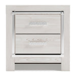 Altyra White Wood 2-Drawer Nightstand