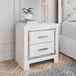 Altyra White Wood 2-Drawer Nightstand