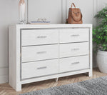 Altyra White Wood 6-Drawer Dresser