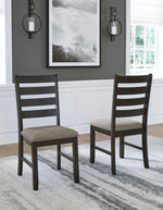 Ambenrock 2 Light Brown Fabric/Black Wood Side Chairs