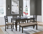 Ambenrock Almost Black Wood Storage Dining Table