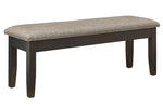 Ambenrock Light Brown Fabric/Black Wood Dining Storage Bench