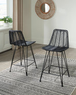 Angentree 2 Black Resin Fiber/Steel Counter Height Chairs