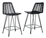 Angentree 2 Black Resin Fiber/Steel Counter Height Chairs