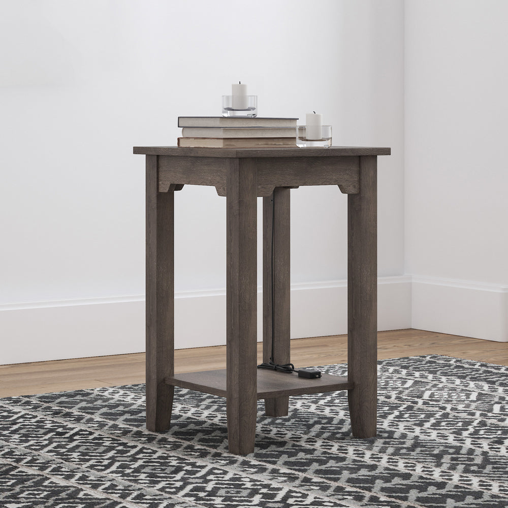 Arlenbry Gray Wood Chair Side End Table