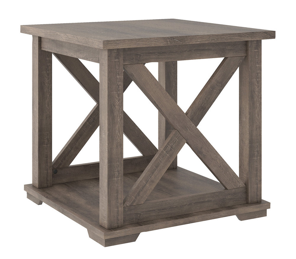 Arlenbry Gray Wood Square End Table