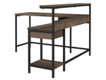 Arlenbry Gray Wood/Black Metal L-Desk