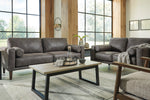 Arroyo Smoke Faux Leather 2-Seat Sofa