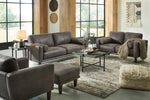 Arroyo Smoke Faux Leather Loveseat