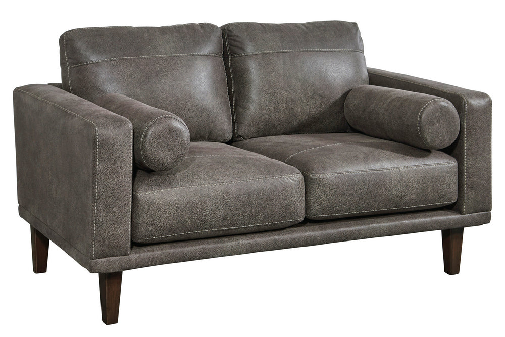 Arroyo Smoke Faux Leather Loveseat